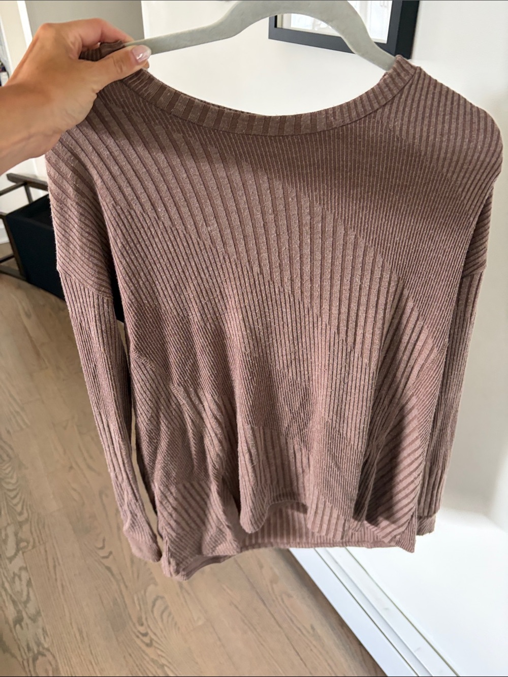 Stevie Hender Ribbed Long-Sleeve Top - Brown
